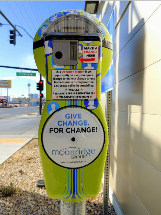 donation station with moonridge group wrap